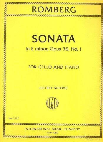 Cover: 9790220428807 | Sonata in E minor, Opus 38, No. 1 | Bernhard Romberg | 2015