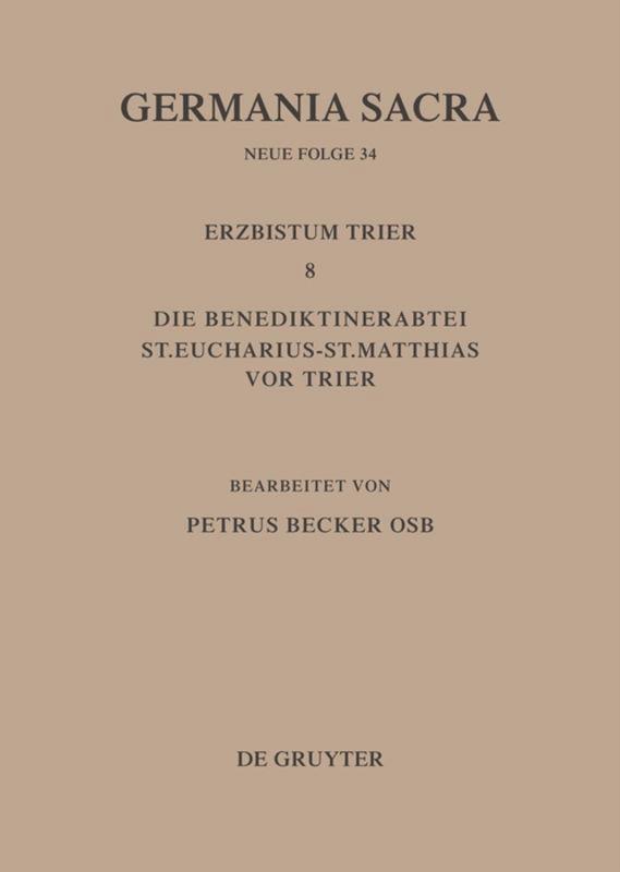 Cover: 9783110150230 | Die Bistümer der Kirchenprovinz Trier. Das Erzbistum Trier 8. Die...