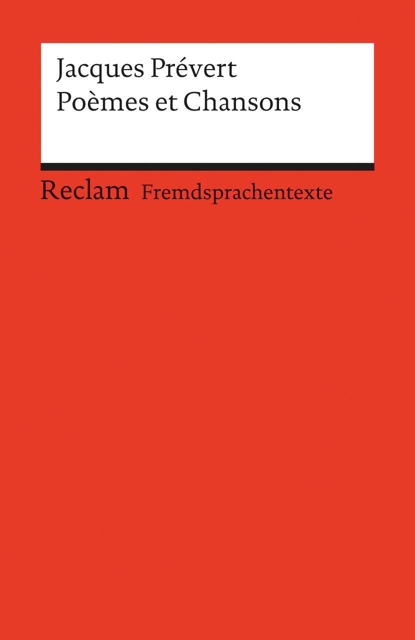 Cover: 9783150091555 | Poemes et Chansons | (Fremdsprachentexte) | Jacques Prevert | Buch