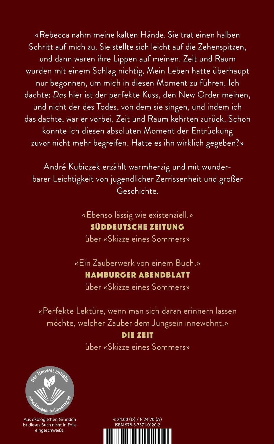 Rückseite: 9783737101202 | Der perfekte Kuss | Eine Liebesgeschichte in der DDR | André Kubiczek