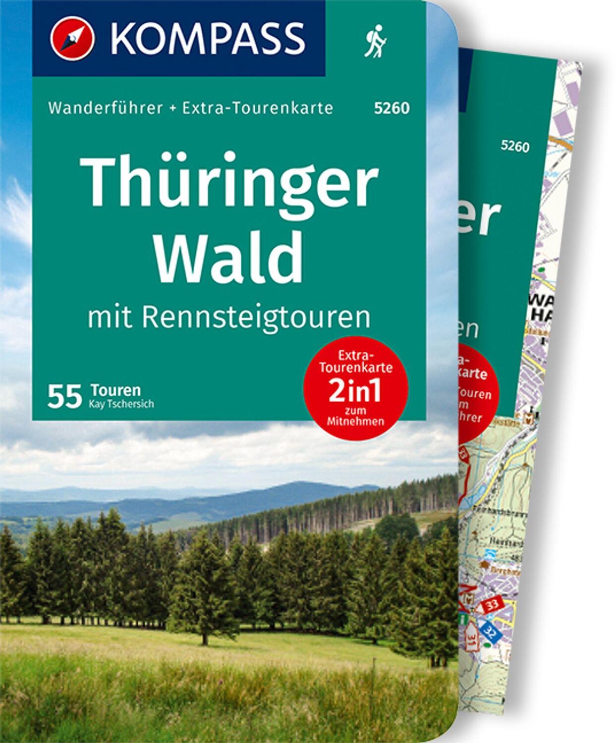 Cover: 9783991214786 | KOMPASS Wanderführer Thüringer Wald mit Rennsteigtouren, 55 Touren