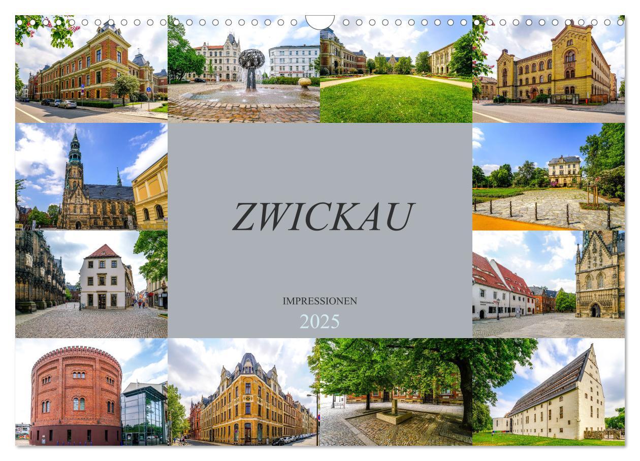 Cover: 9783435321377 | Zwickau Impressionen (Wandkalender 2025 DIN A3 quer), CALVENDO...