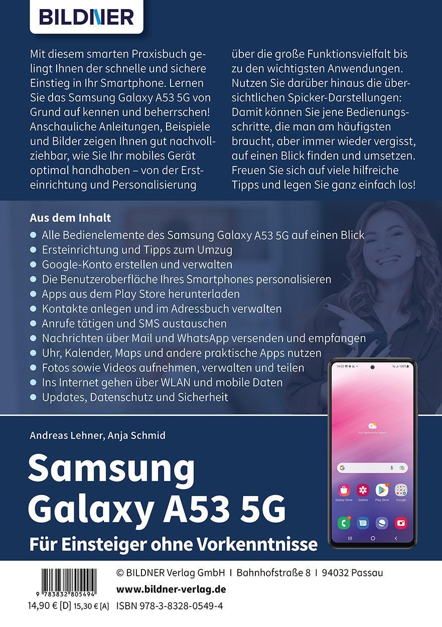 Rückseite: 9783832805494 | Samsung Galaxy A53 5G - Für Einsteiger ohne Vorkenntnisse | Buch