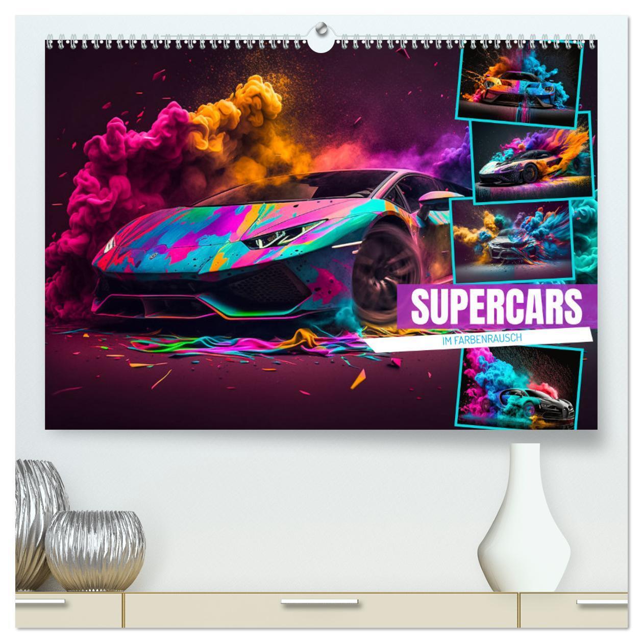 Cover: 9783675443150 | Supercars im Farbenrausch (hochwertiger Premium Wandkalender 2024...