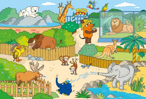 Bild: 4001504563493 | Die Sendung mit der Maus, Im Zoo (Kinderpuzzle) | Spiel | In Spielebox