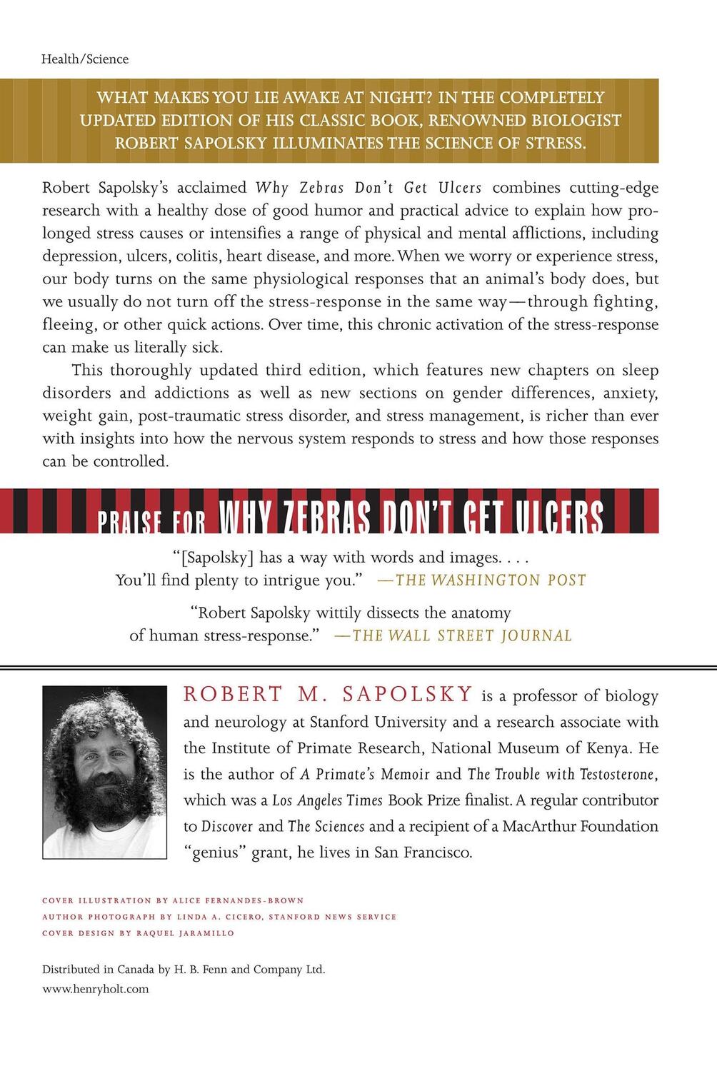 Rückseite: 9780805073690 | Why Zebras Don't Get Ulcers -Revised Edition | M. Sapolsky (u. a.)