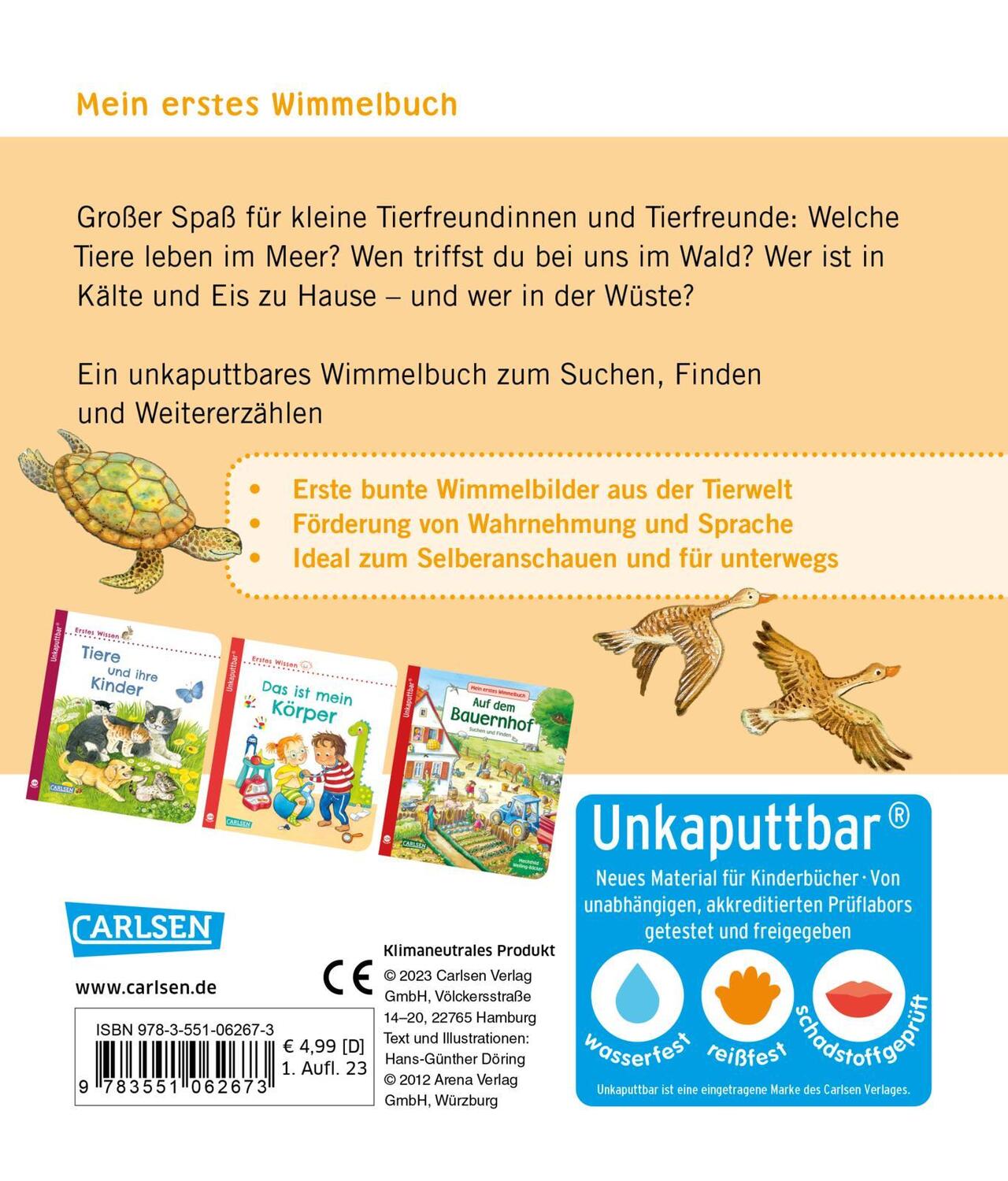 Rückseite: 9783551062673 | Unkaputtbar: Mein erstes Wimmelbuch: Unsere Tiere | Döring | Buch
