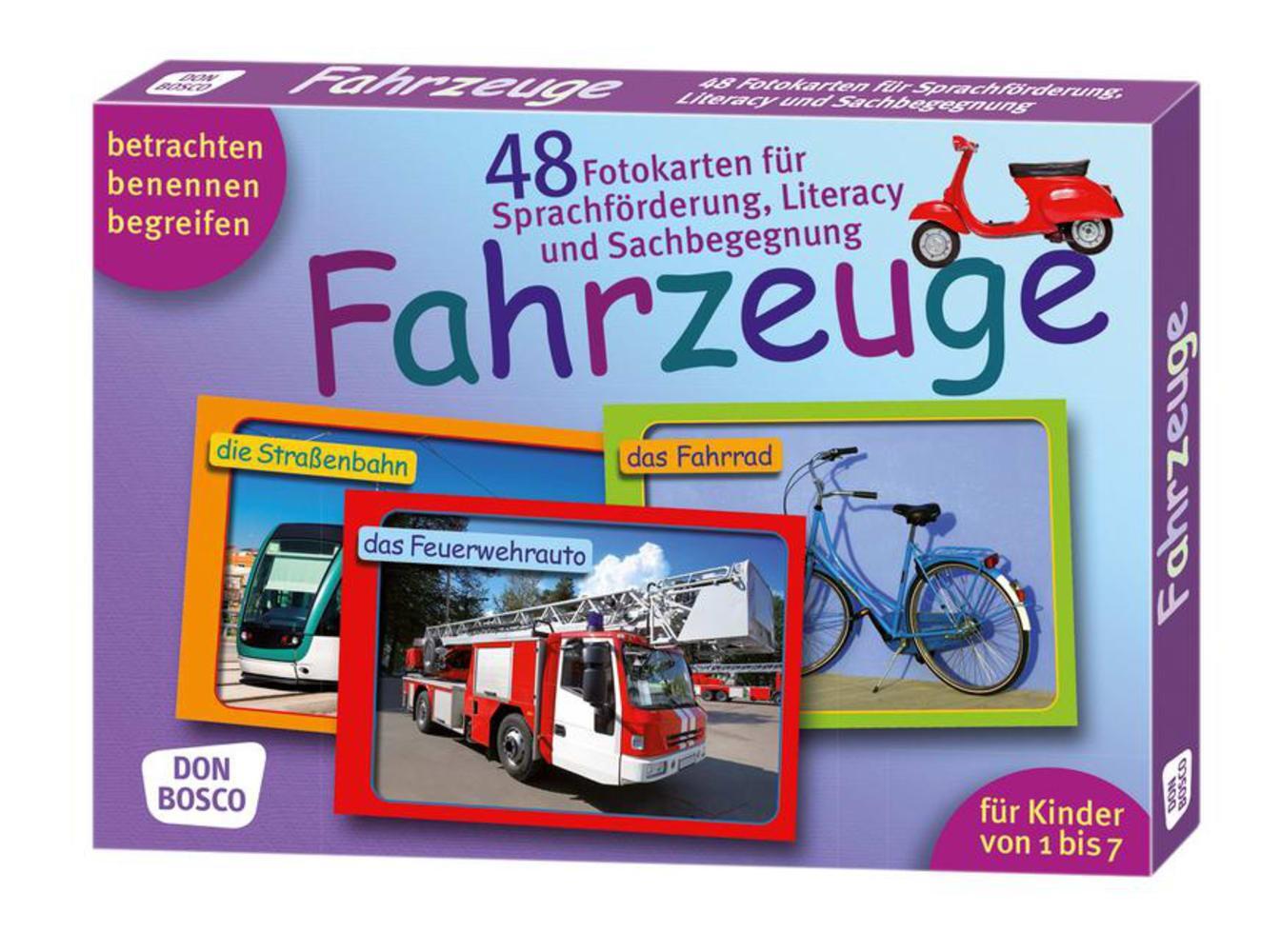 Cover: 4260179512667 | Fahrzeuge. 48 Fotokarten für Sprachförderung, Literacy und...
