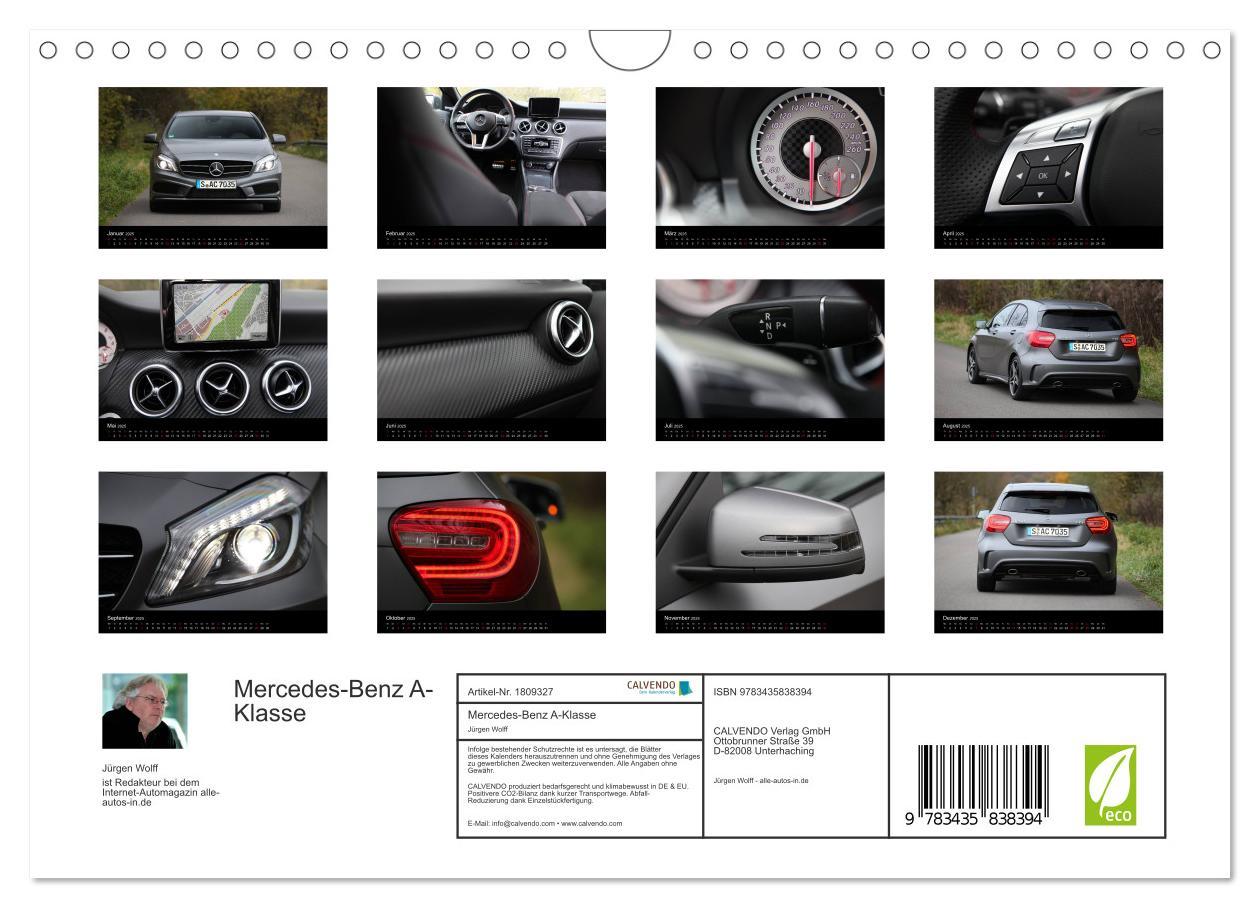 Bild: 9783435838394 | Mercedes-Benz A-Klasse (Wandkalender 2025 DIN A4 quer), CALVENDO...