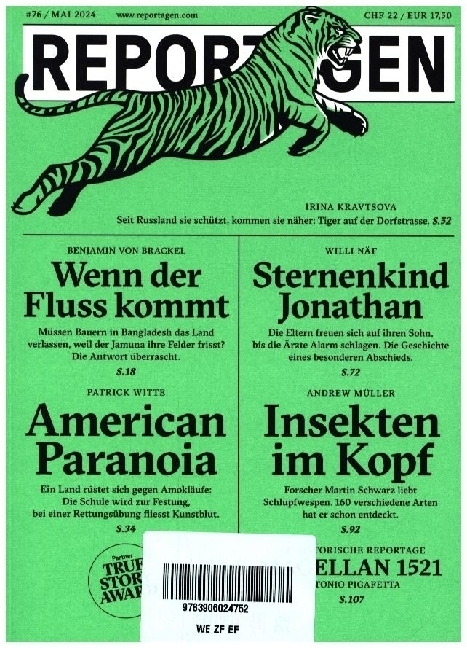Cover: 9783906024752 | Reportagen #76 | Das unabhängige Magazin für erzählte Gegenwart | Buch