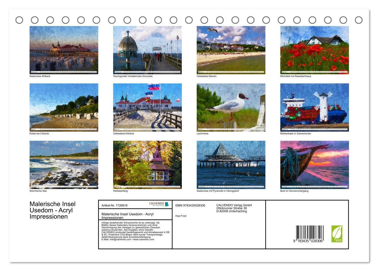 Bild: 9783435028306 | Malerische Insel Usedom - Acryl Impressionen (Tischkalender 2025...