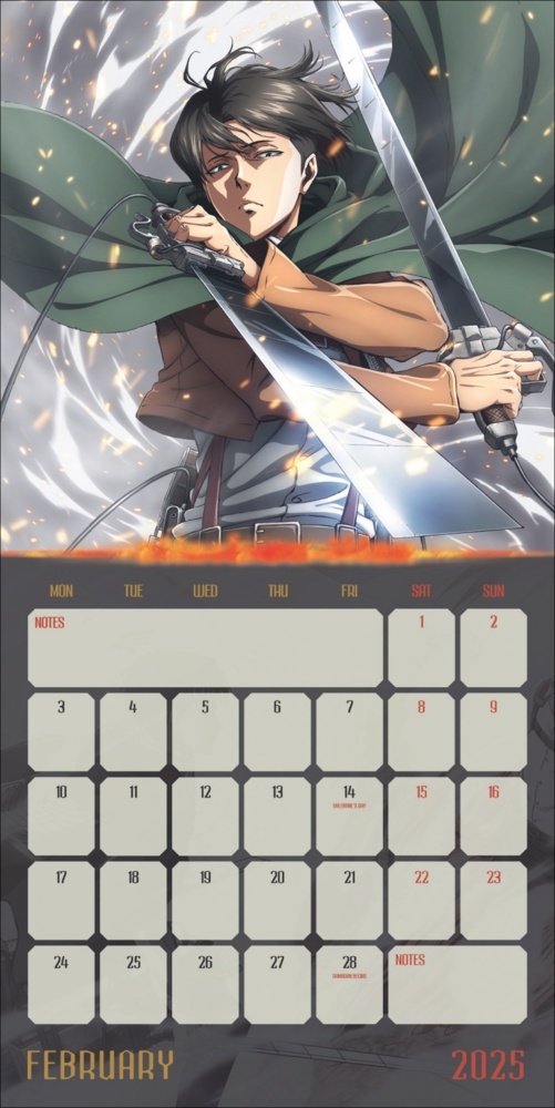 Bild: 9783840196942 | Attack on Titan Broschurkalender 2025 | Kalender | 28 S. | Englisch