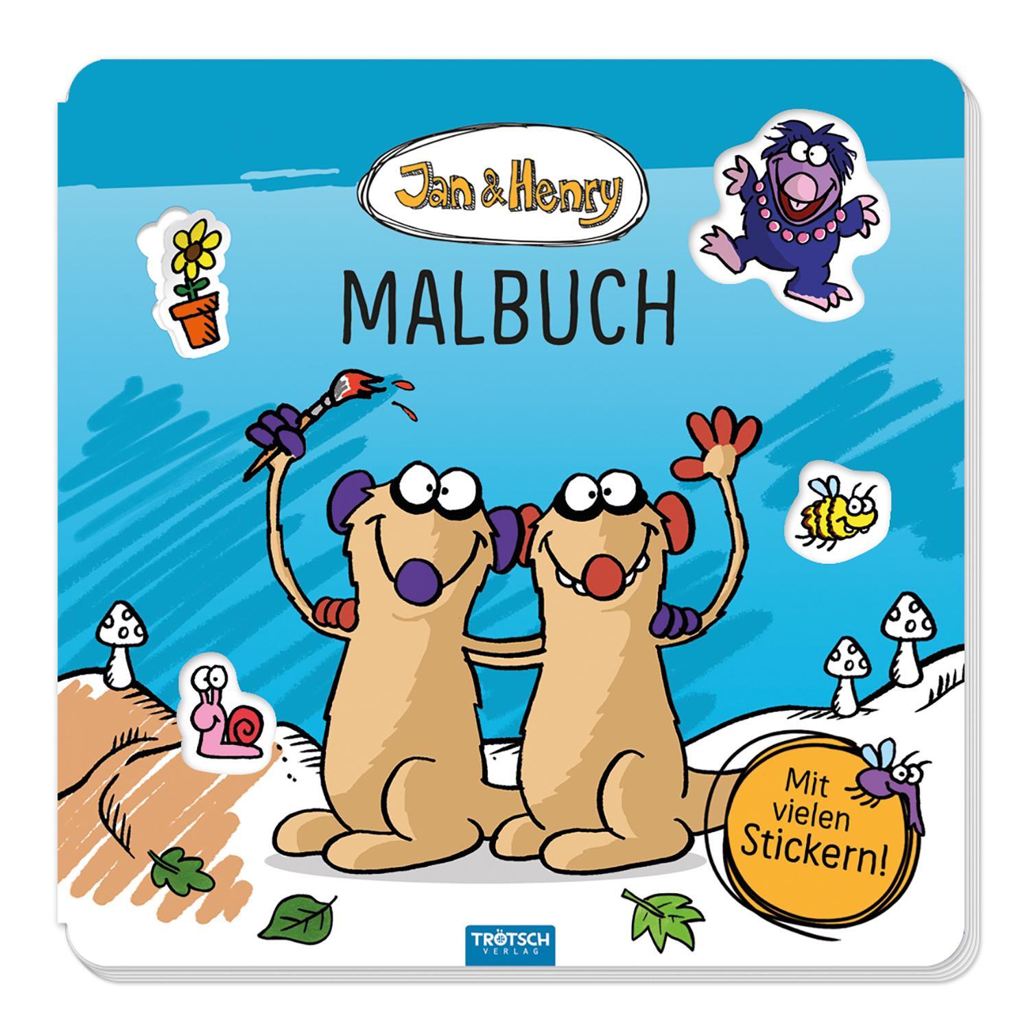 Cover: 9783965523081 | Trötsch Jan und Henry Malbuch mit Stickern | KG | Taschenbuch | 12 S.