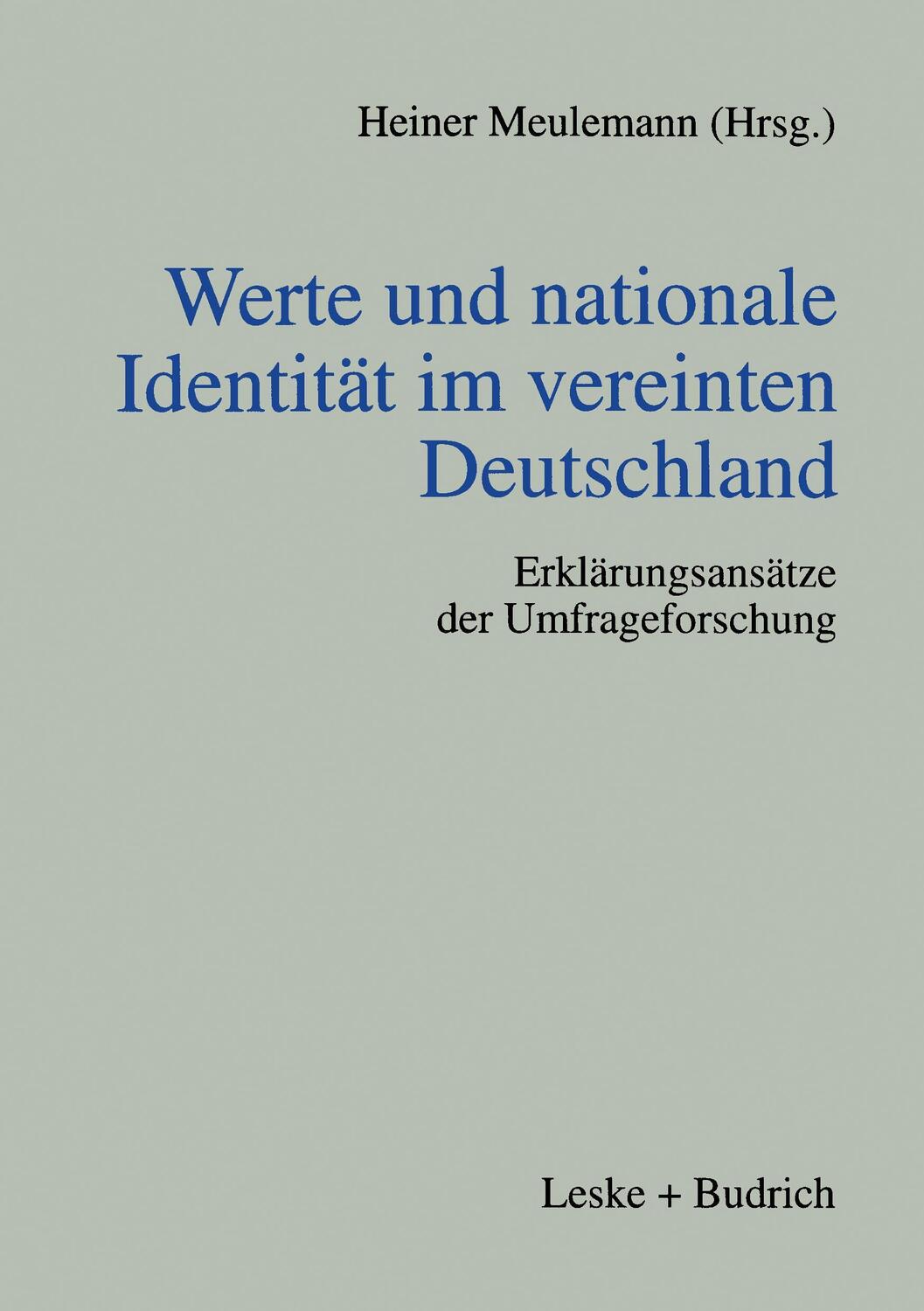 Cover: 9783810021823 | Werte und nationale Identität im vereinten Deutschland | Meulemann
