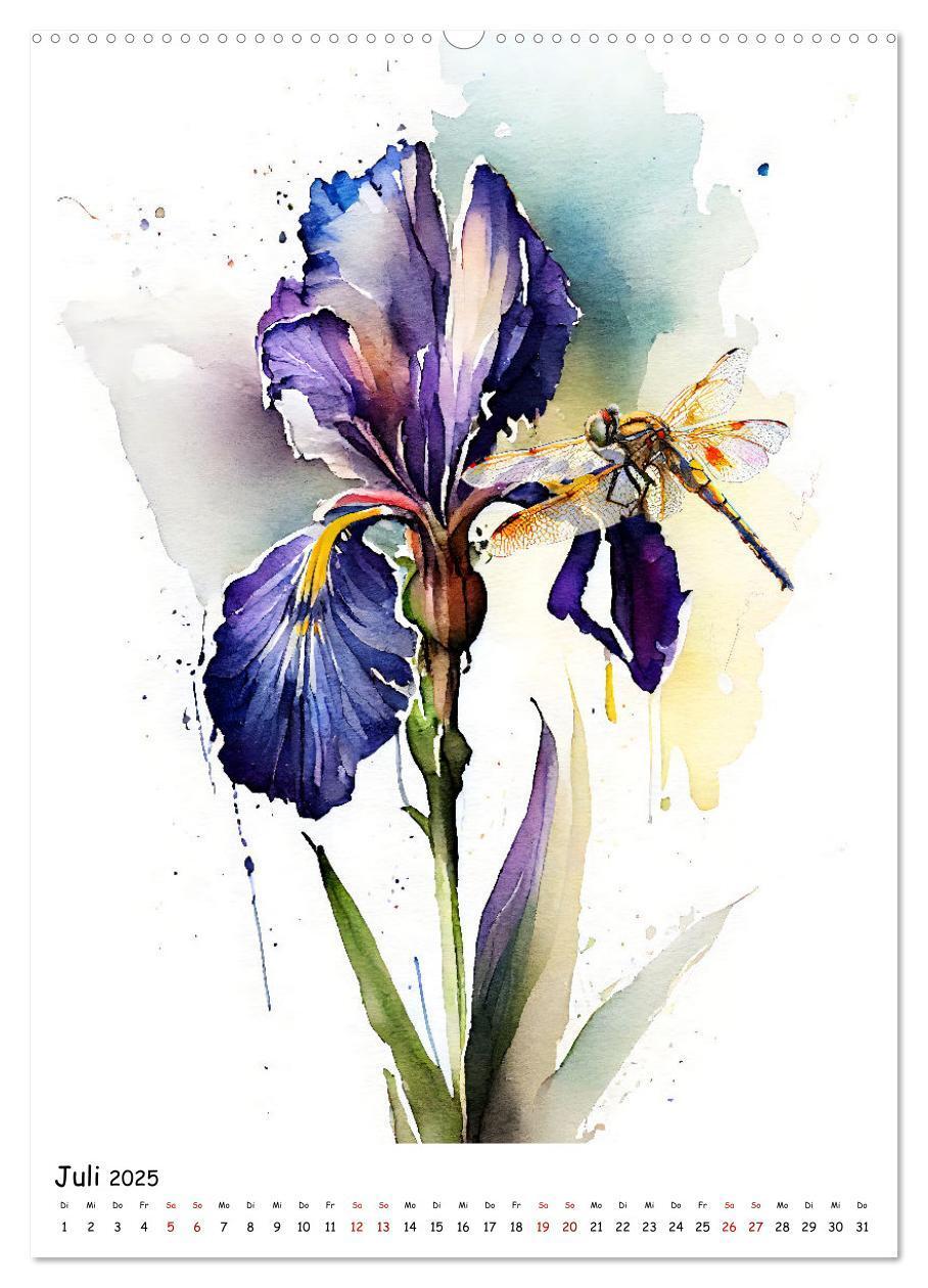 Bild: 9783435882182 | Aquarellmalerei - Blumen und Tiere im Garten (Wandkalender 2025 DIN...