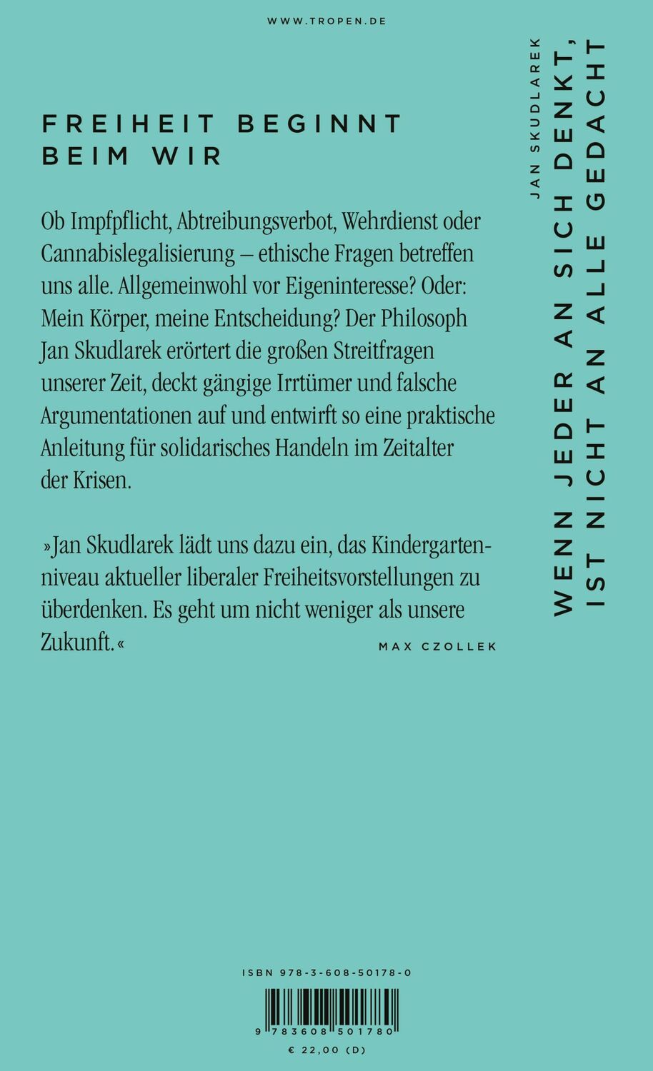 Rückseite: 9783608501780 | Wenn jeder an sich denkt, ist nicht an alle gedacht | Jan Skudlarek