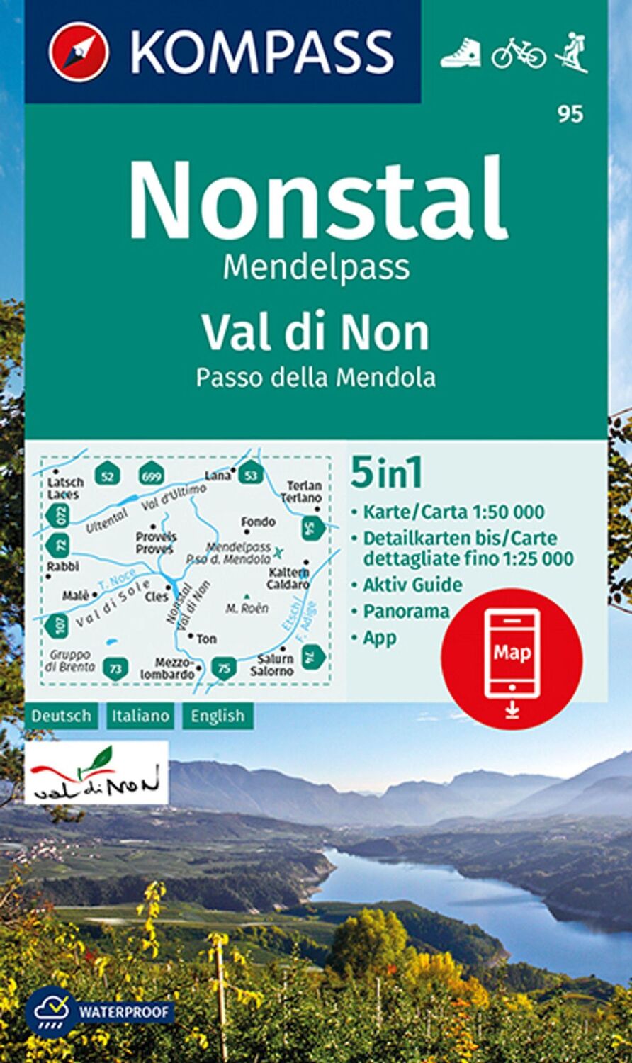 Cover: 9783991212263 | KOMPASS Wanderkarte 95 Nonstal, Mendelpass, Val di Non, Passo della...