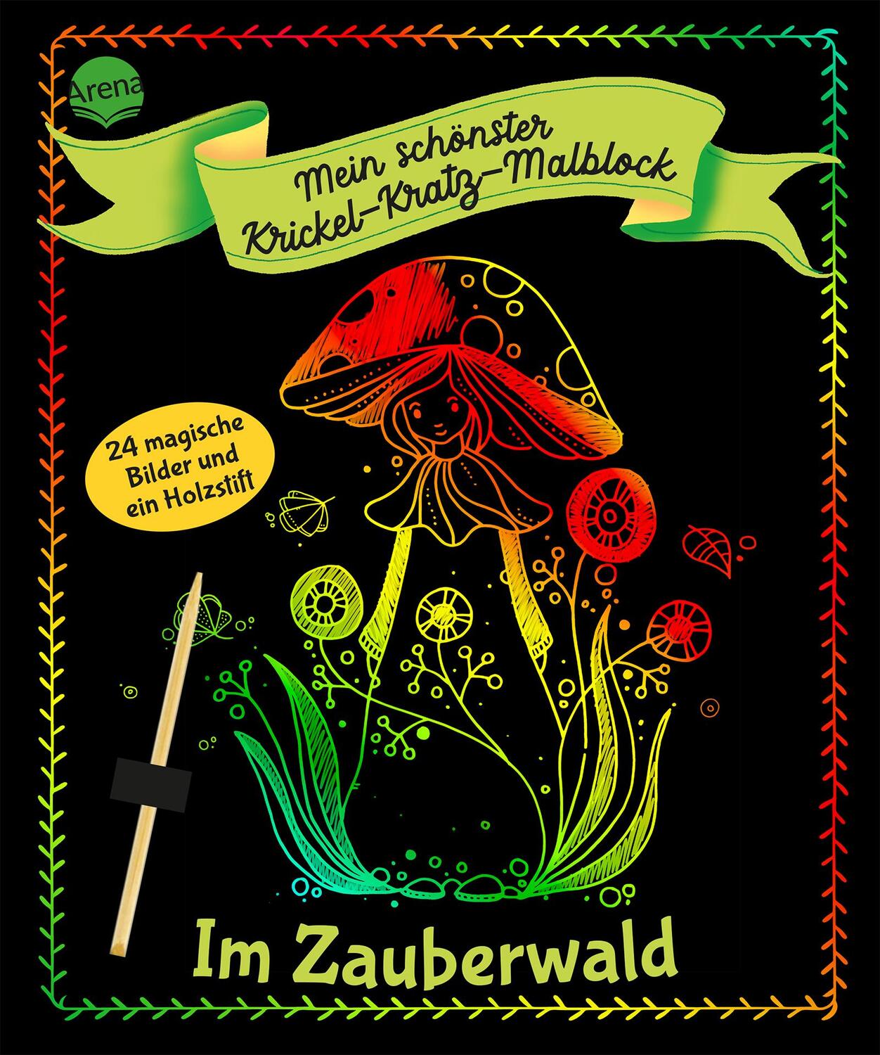Cover: 9783401714080 | Mein schönster Krickel-Kratz-Malblock. Im Zauberwald | Taschenbuch