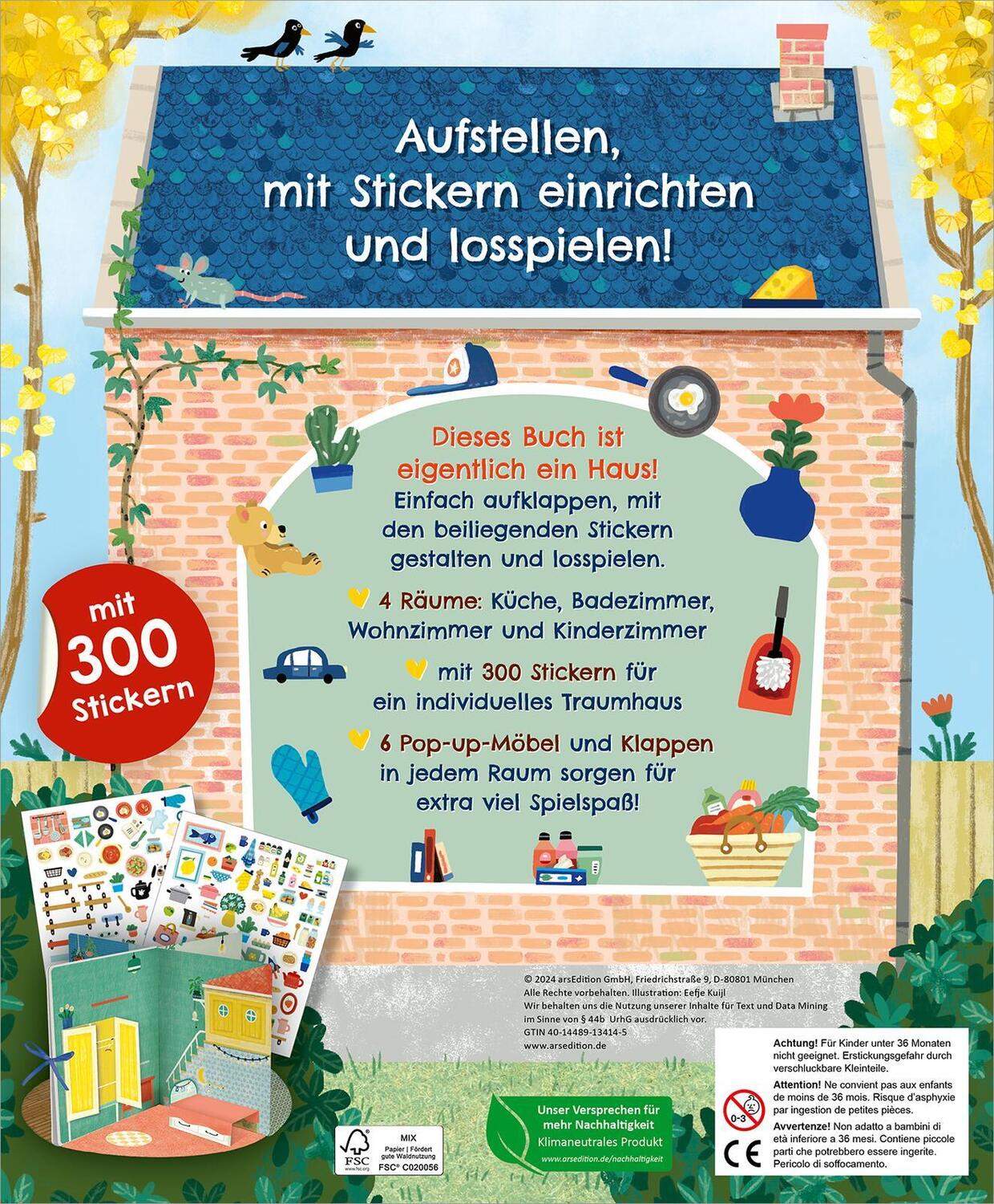 Rückseite: 4014489134145 | Mein großes Sticker-Spielhaus | Aufstellen, stickern und losspielen