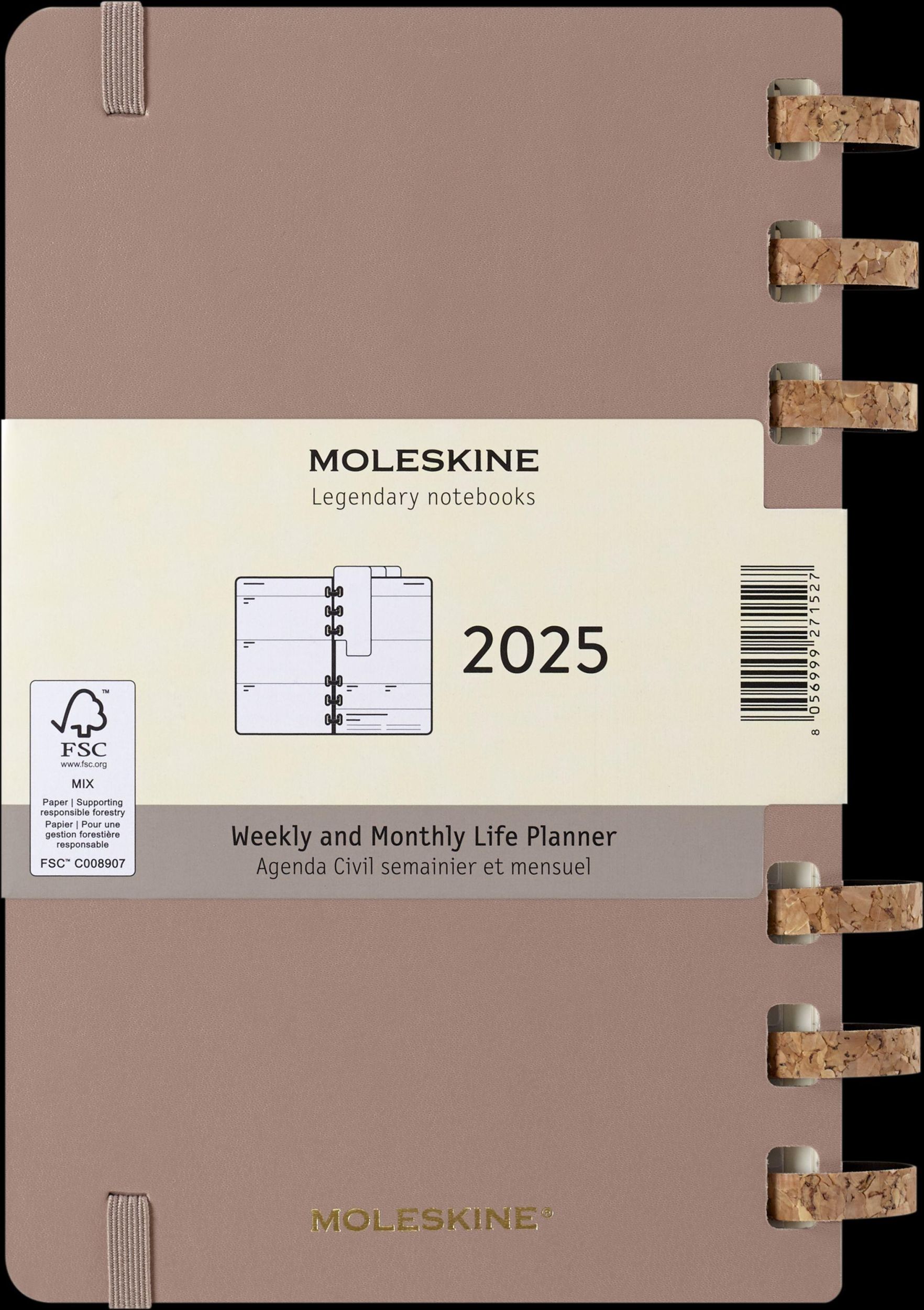 Bild: 8056999271527 | Moleskine 12 Monate Planer mit Spiralbindung, L/A5, Fester Einband,...