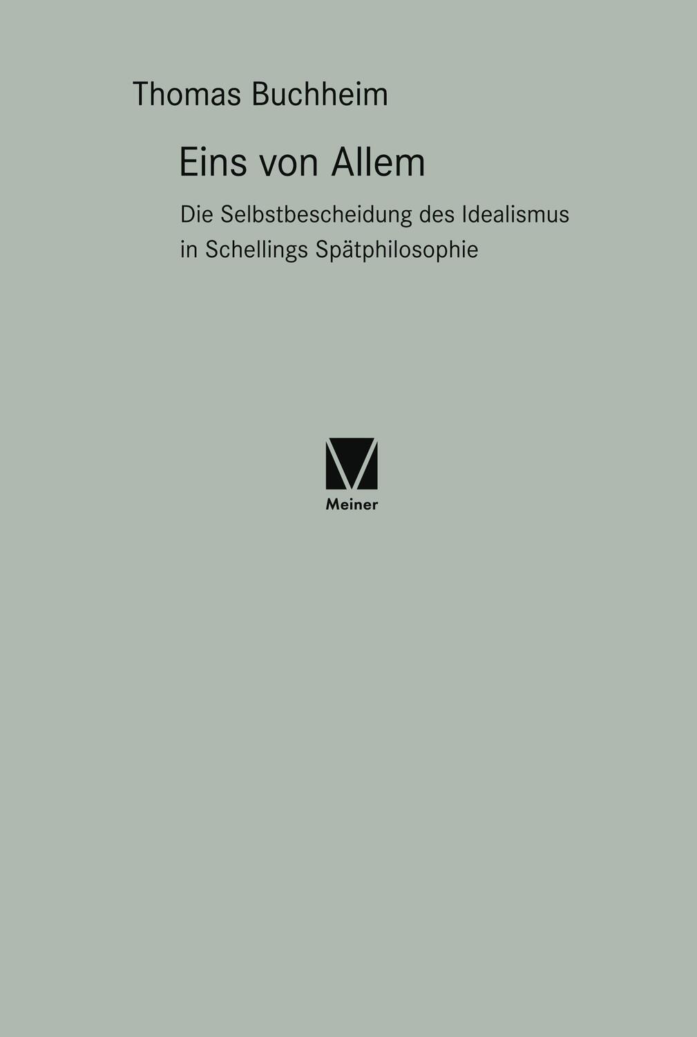 Cover: 9783787341948 | Eins von Allem | Thomas Buchheim | Buch | Paradeigmata 12 | 230 S.