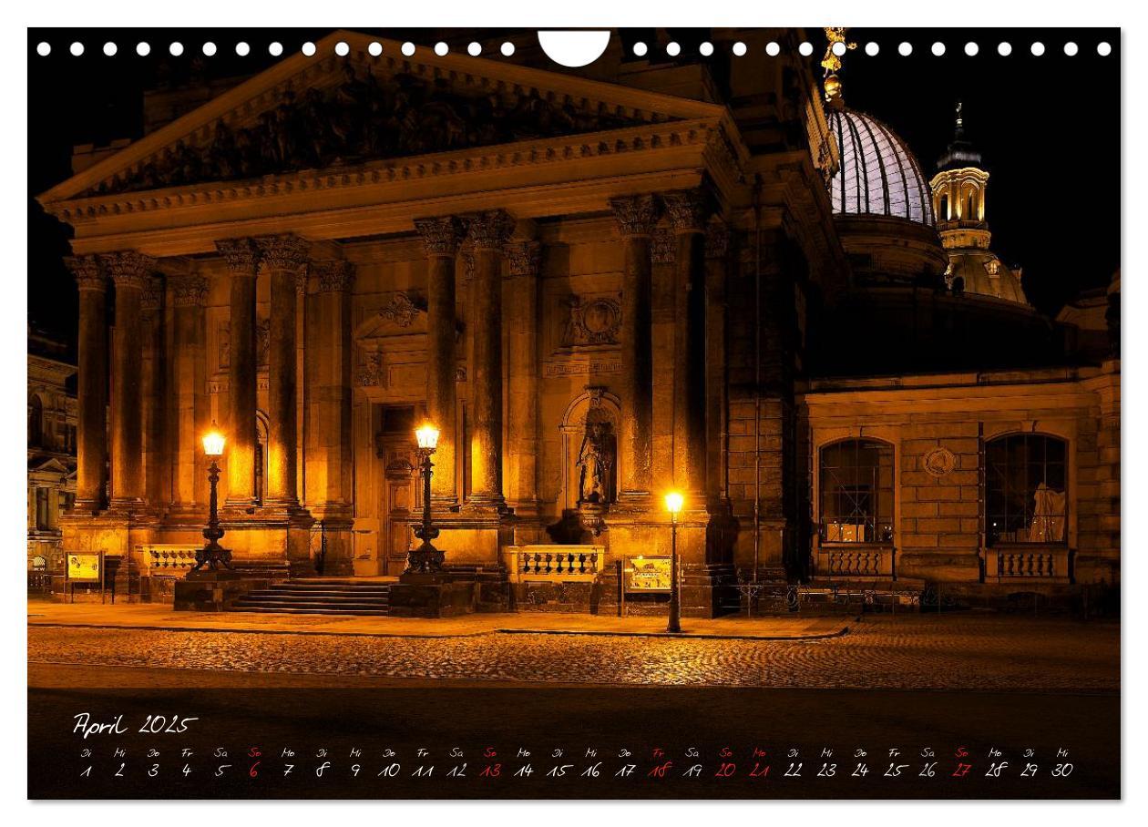 Bild: 9783435741113 | Nachts in Dresden (Wandkalender 2025 DIN A4 quer), CALVENDO...