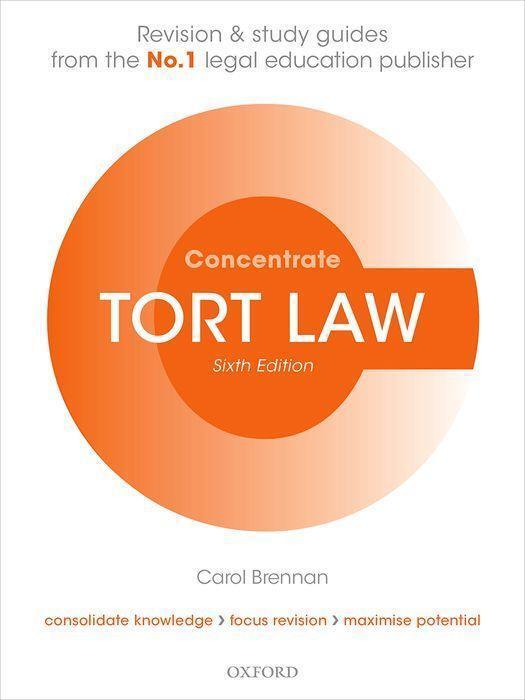 Cover: 9780192897275 | Tort Law Concentrate | Law Revision and Study Guide | Carol Brennan