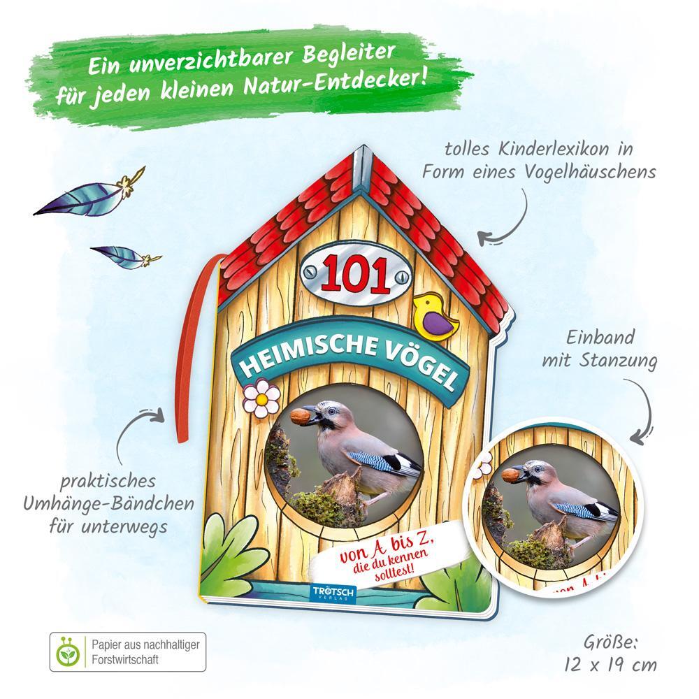Bild: 9783965521810 | Trötsch Buch in Hausform 101 Heimische Vögel von A bis Z, die du...