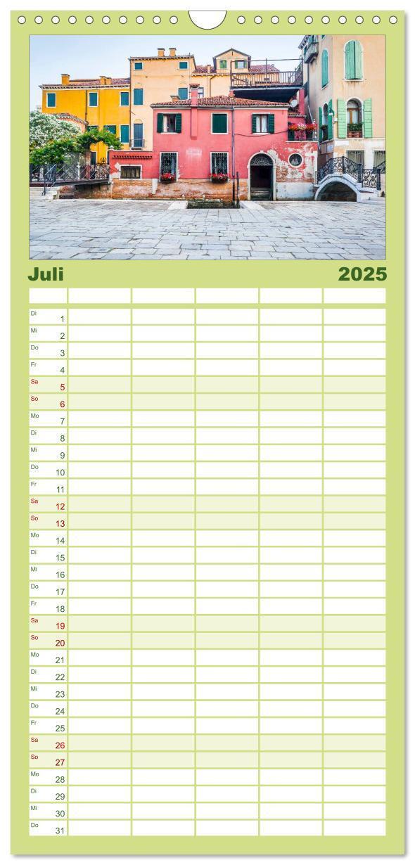 Bild: 9783457120248 | Familienplaner 2025 - Venedig mit 5 Spalten (Wandkalender, 21 x 45...