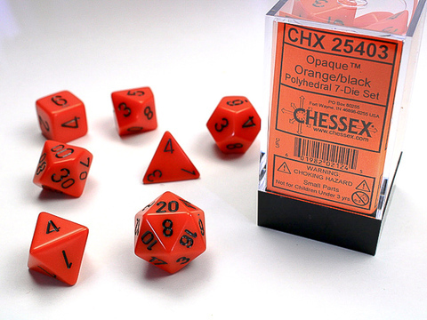 Cover: 601982021245 | Opaque Polyhedral Orange/black 7-Die Set | deutsch | Chessex
