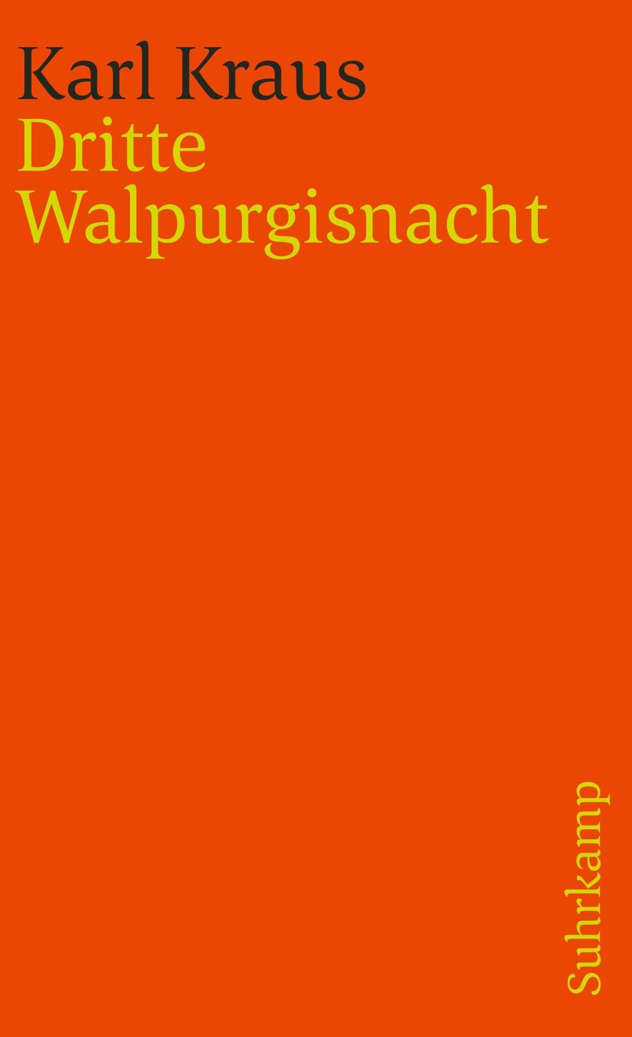 Cover: 9783518378229 | Dritte Walpurgisnacht | Karl Kraus | Taschenbuch | 390 S. | Deutsch