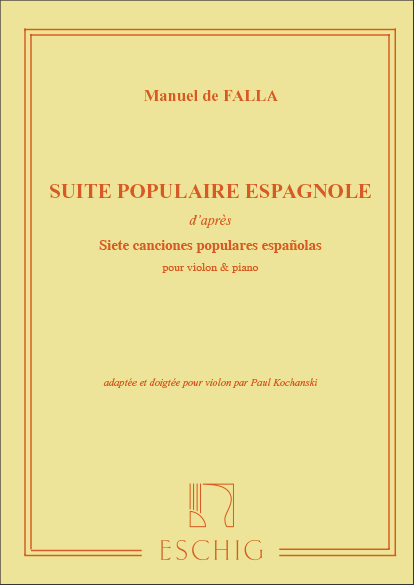 Cover: 9790045010645 | Suite Populaire Espagnole | pour violon & piano | Max Eschig