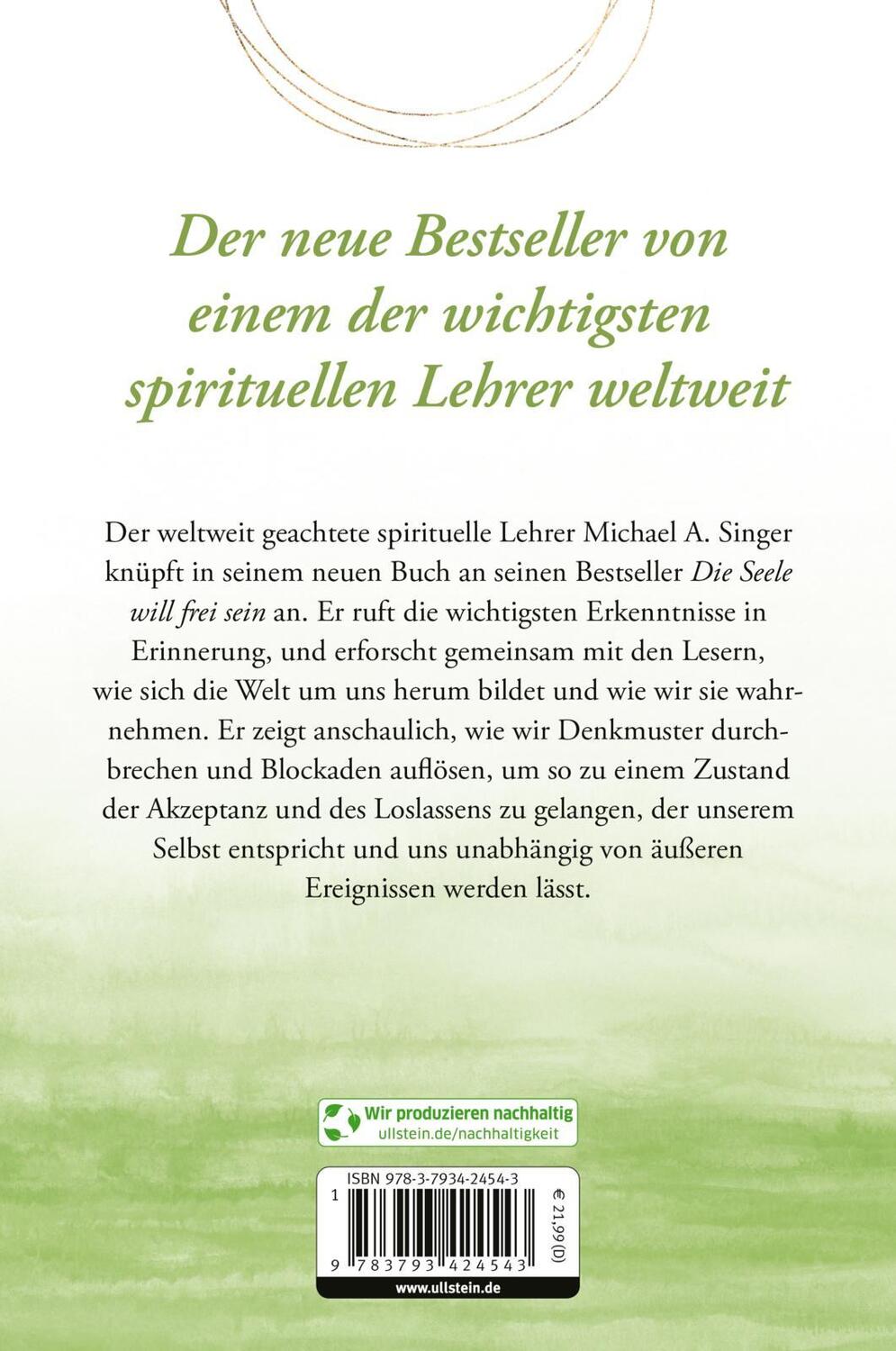 Rückseite: 9783793424543 | Lebe unbeschwert | Michael A. Singer | Taschenbuch | 272 S. | Deutsch