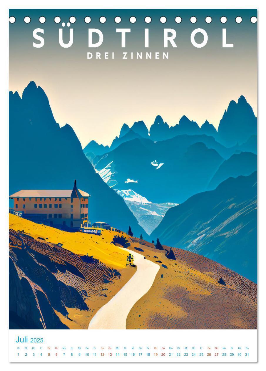 Bild: 9783435885800 | Südtirol - Old School Poster Style (Tischkalender 2025 DIN A5...