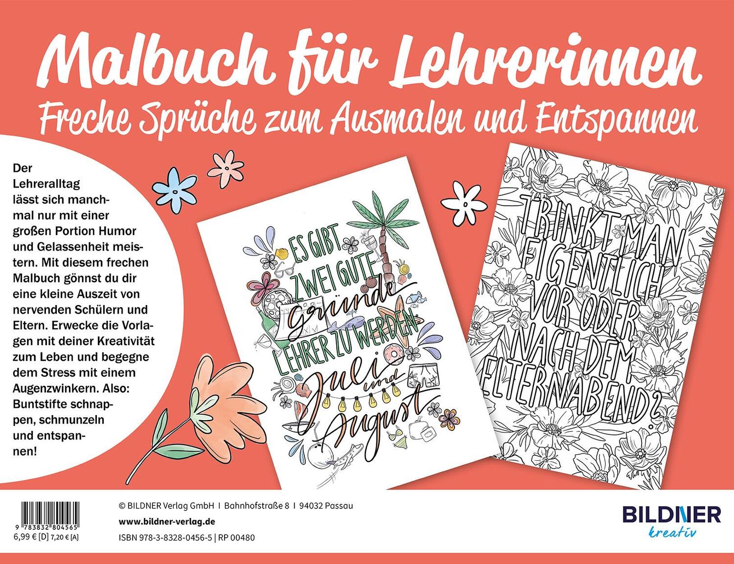 Rückseite: 9783832804565 | Malbuch für Lehrerinnen | Taschenbuch | Kreativ | 64 S. | Deutsch