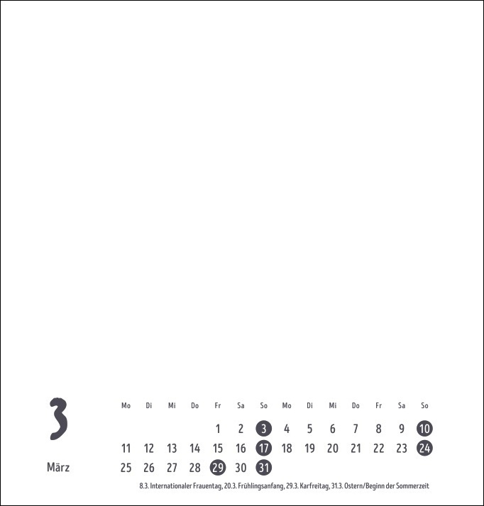 Bild: 9783756402021 | Bastelkalender 2024 weiß mittel. Blanko-Kalender zum Basteln mit...