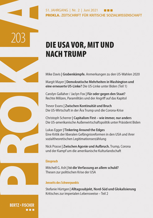 Cover: 9783865059031 | Die USA vor, mit und nach Trump | Prokla | Taschenbuch | 2021