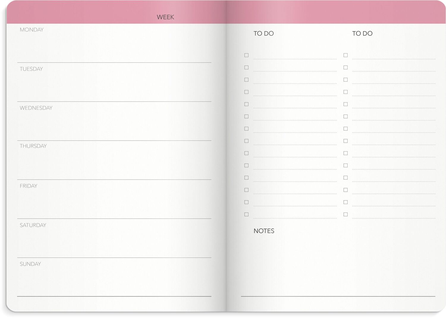 Bild: 7392620105108 | Burde Week Planner undated pink | Terminplaner Undatiert | Taschenbuch