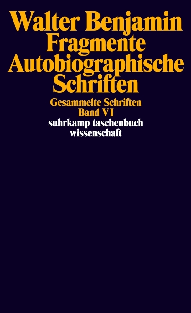 Cover: 9783518285367 | Gesammelte Schriften. Bd.6 | Fragmente, Autobiographische Schriften