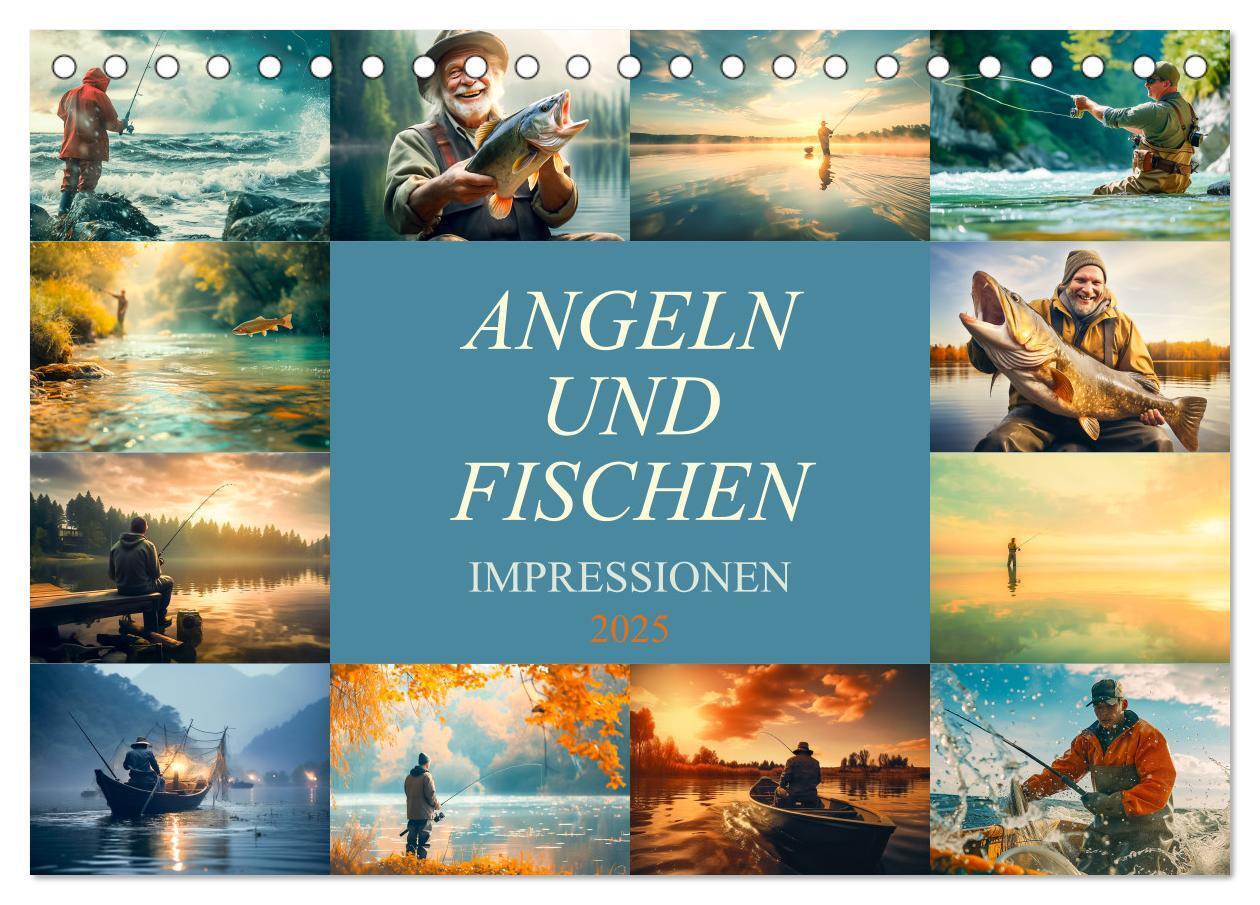 Cover: 9783383783616 | Angeln und Fischen Impressionen (Tischkalender 2025 DIN A5 quer),...