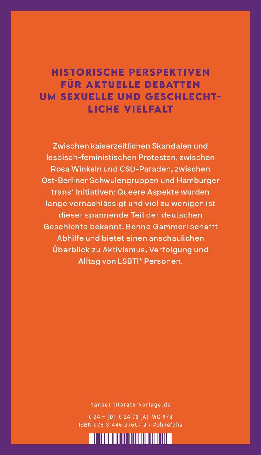 Bild: 9783446276079 | Queer | Eine deutsche Geschichte vom Kaiserreich bis heute | Gammerl