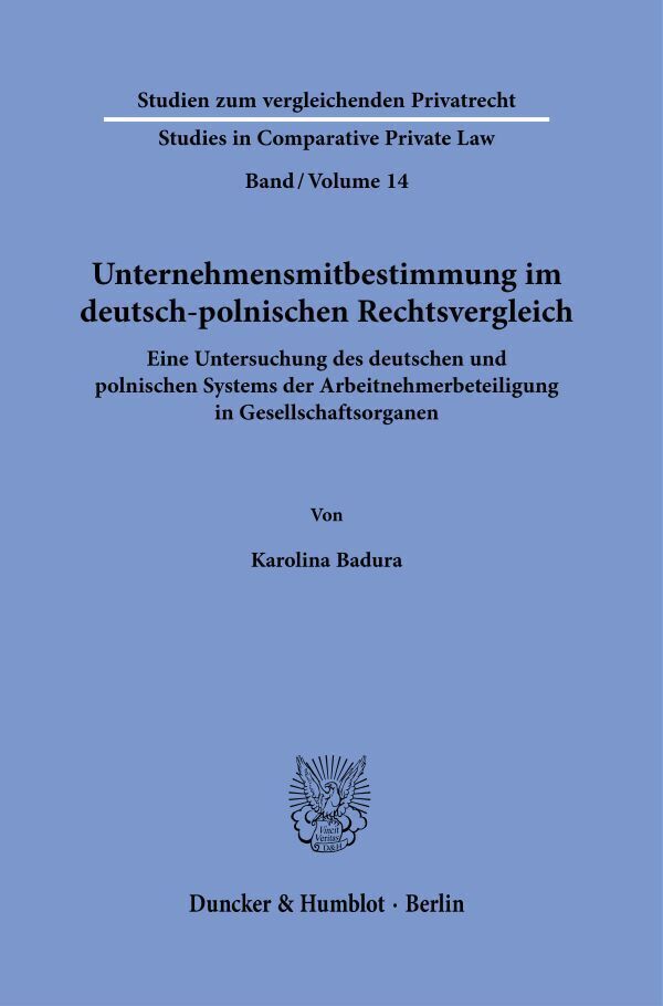 Cover: 9783428181483 | Unternehmensmitbestimmung im deutsch-polnischen Rechtsvergleich.