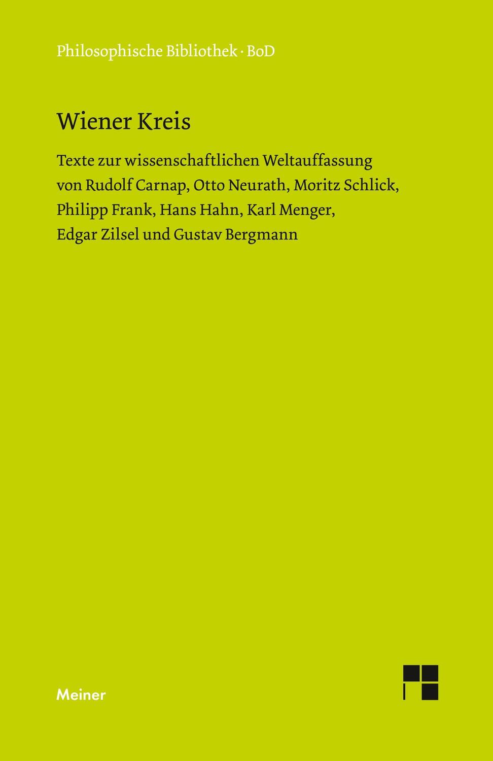 Cover: 9783787318117 | Wiener Kreis | Michael Stöltzner (u. a.) | Buch | Deutsch | 2019