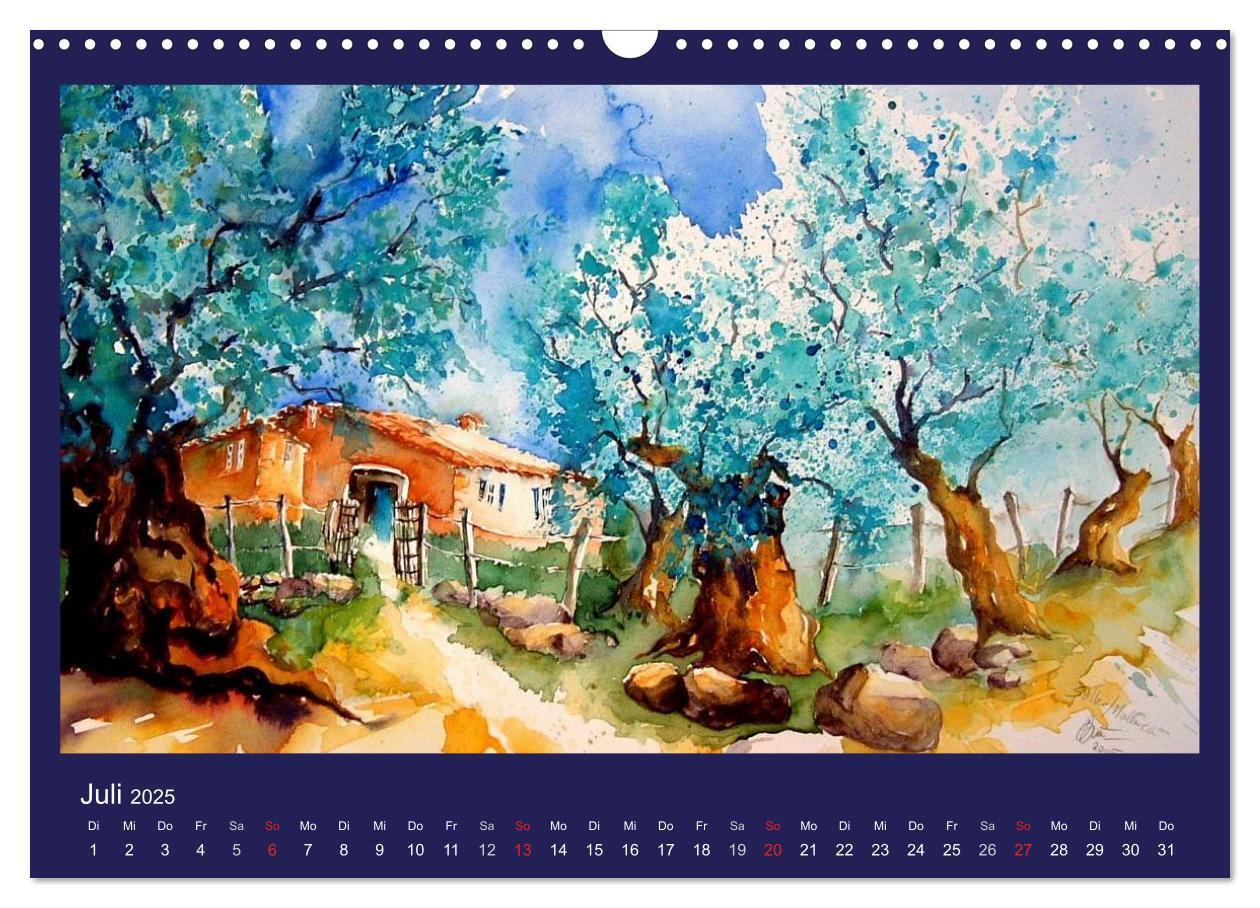 Bild: 9783435818570 | Mallorca Aquarelle (Wandkalender 2025 DIN A3 quer), CALVENDO...