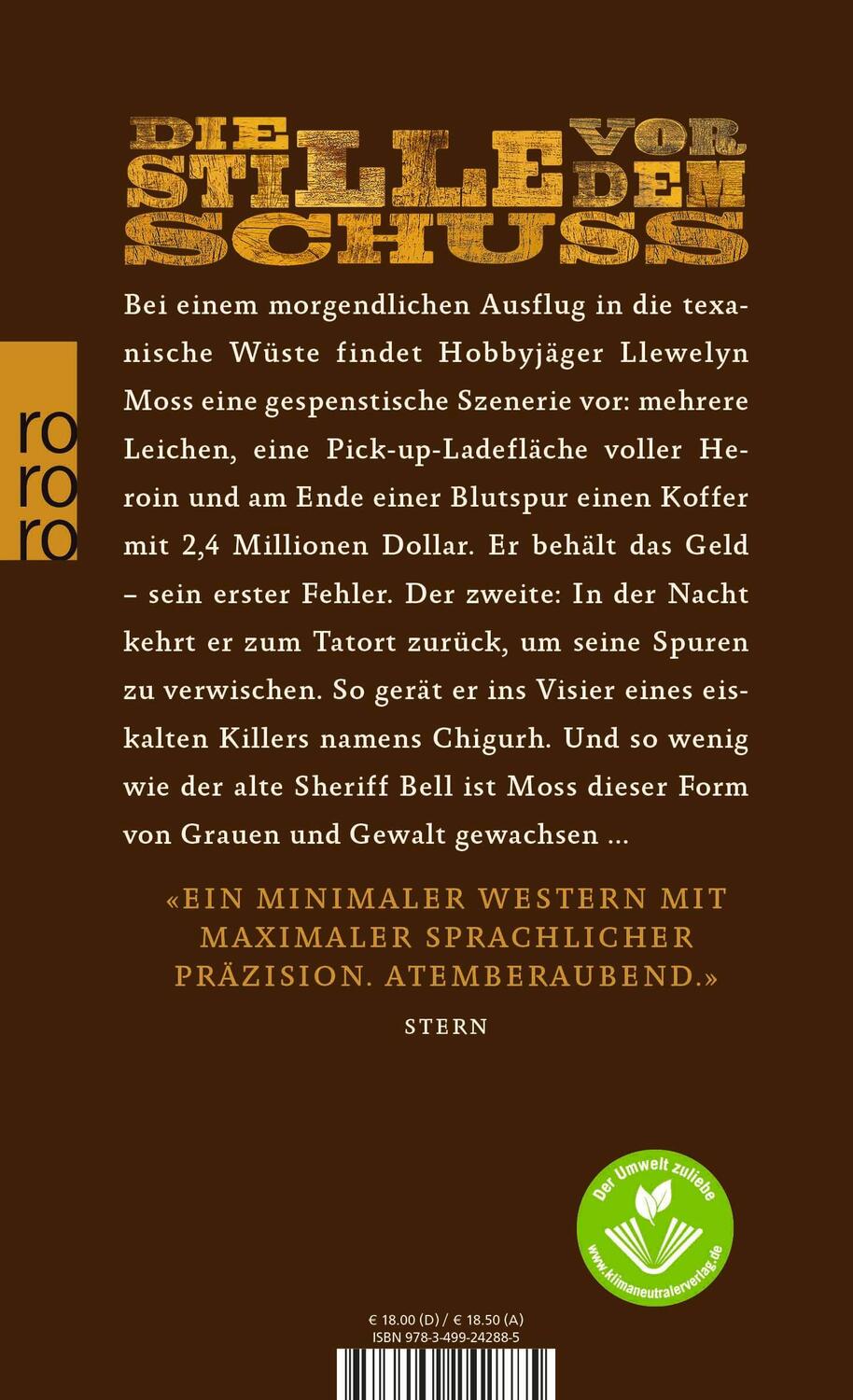 Rückseite: 9783499242885 | Kein Land für alte Männer | Cormac McCarthy | Taschenbuch | 284 S.