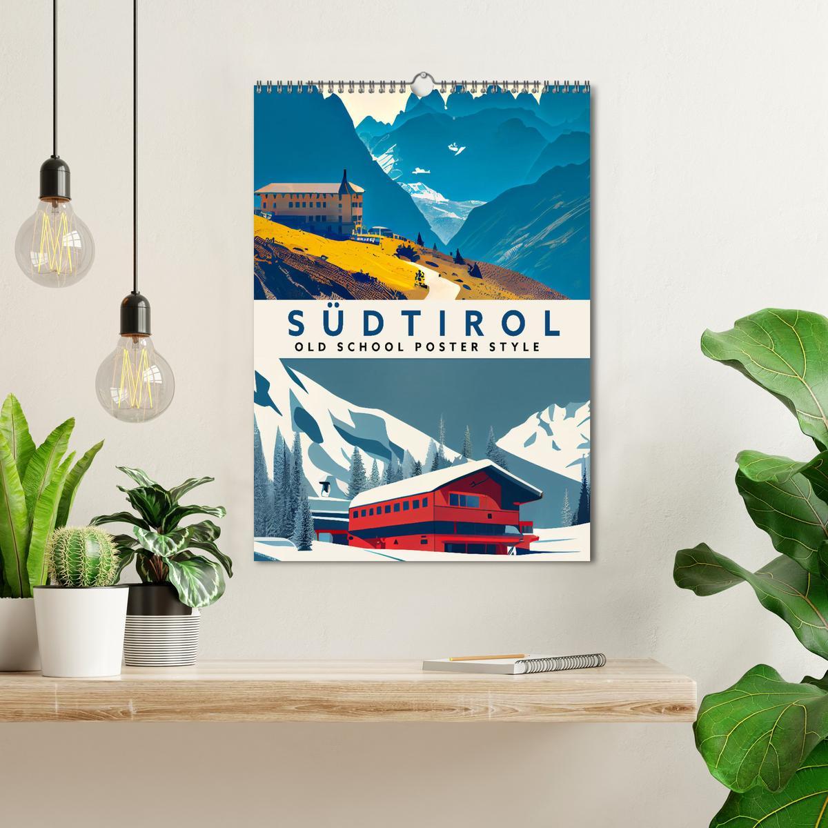 Bild: 9783435886197 | Südtirol - Old School Poster Style (Wandkalender 2025 DIN A3 hoch),...