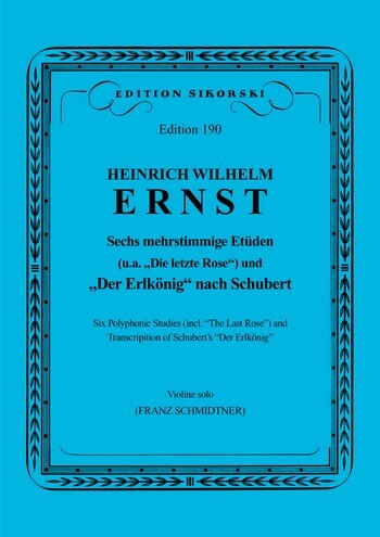 Cover: 9790003000527 | Six Polyphonic Studies - Violin | Heinrich Wilhelm Ernst | 1987
