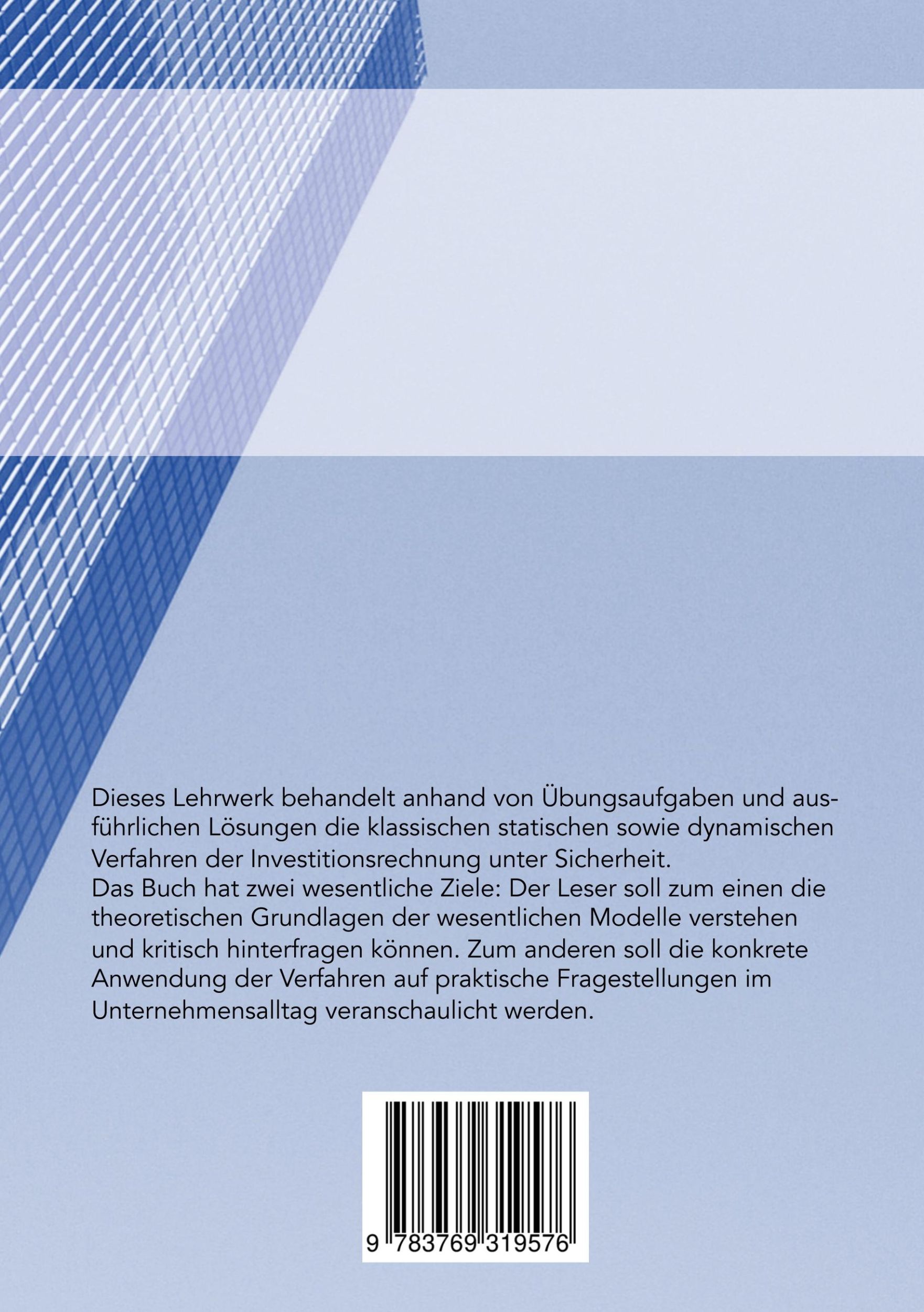 Rückseite: 9783769319576 | Theorie und Praxis der Investitionsrechnung | Christian Tallau | Buch