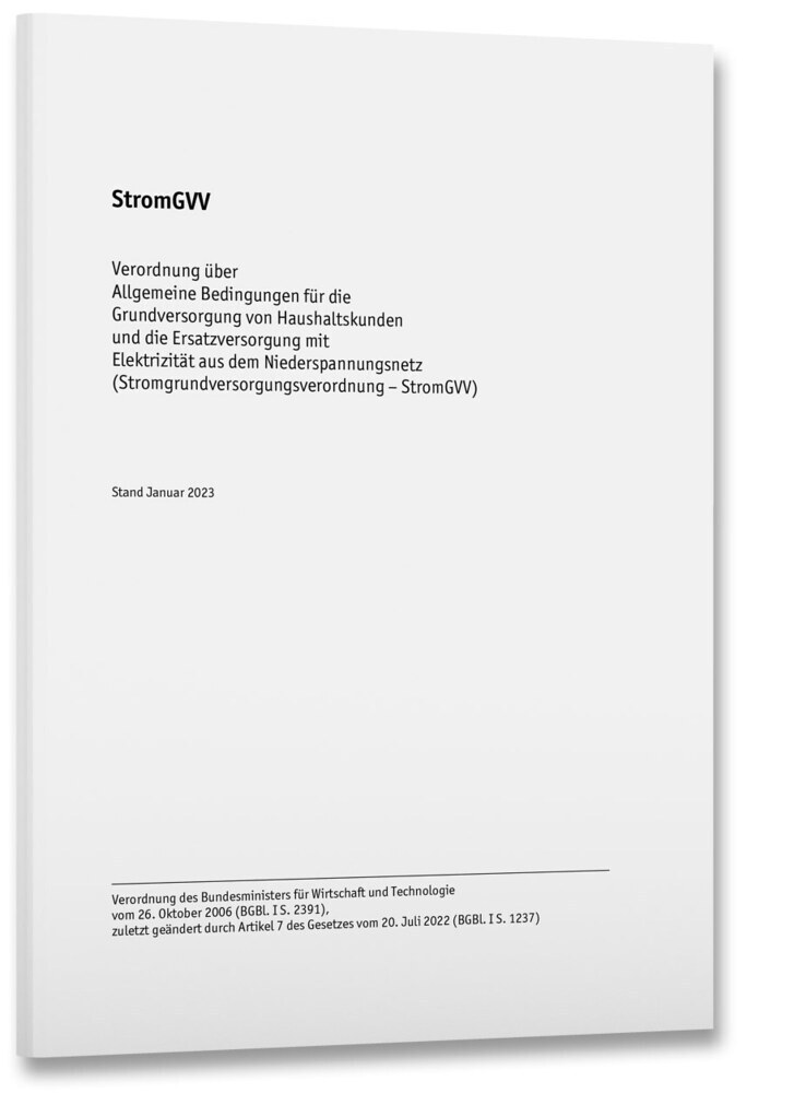 Cover: 9783800760305 | StromGVV - Stromgrundversorgungsverordnung | Broschüre | 16 S. | 2023