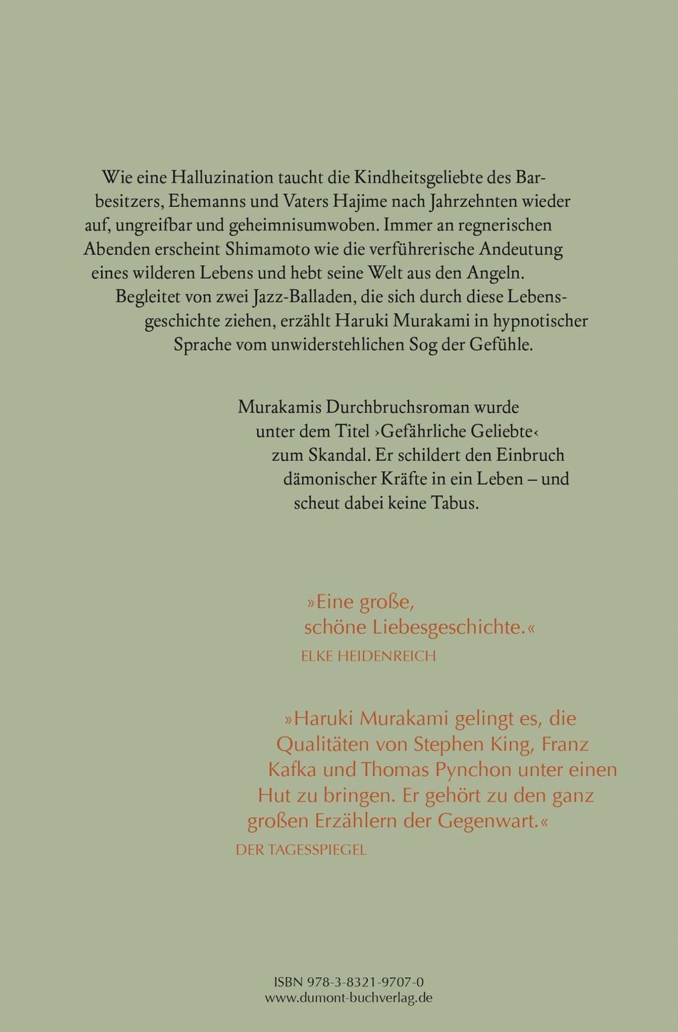 Rückseite: 9783832197070 | Südlich der Grenze, westlich der Sonne | Haruki Murakami | Buch | 2013